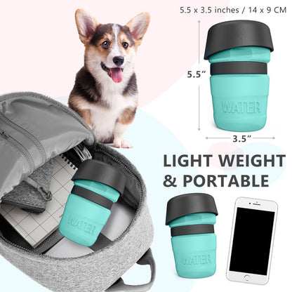 Aqusten Foldable Dog Water Bottle Travel Dispenser 520ml