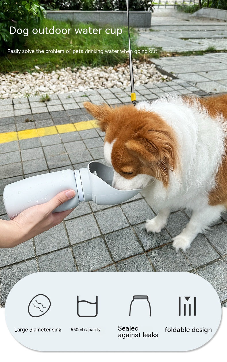 Aqusten Foldable Dog Water Bottle Silicone Travel Cup 550ml