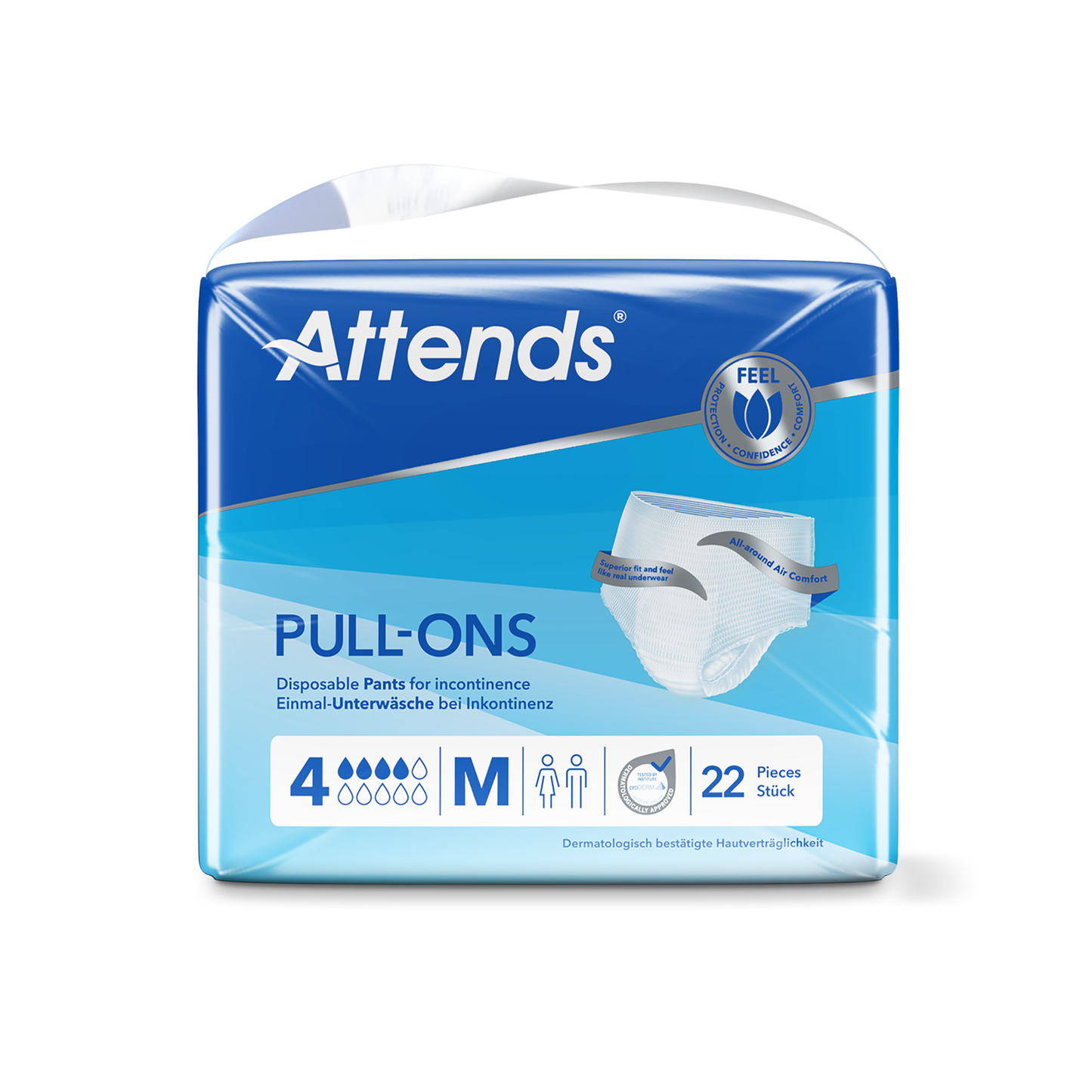 Attends Pull-On Pants Level 4 - Medium - slim pull-on incontinence pants, 800ml absorbency, pack of 22