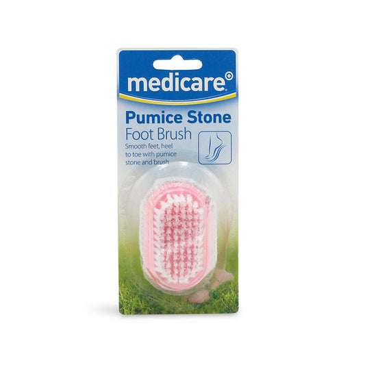Medicare pumice stone with brush 2-in-1 – foot exfoliator and toenail cleaning tool