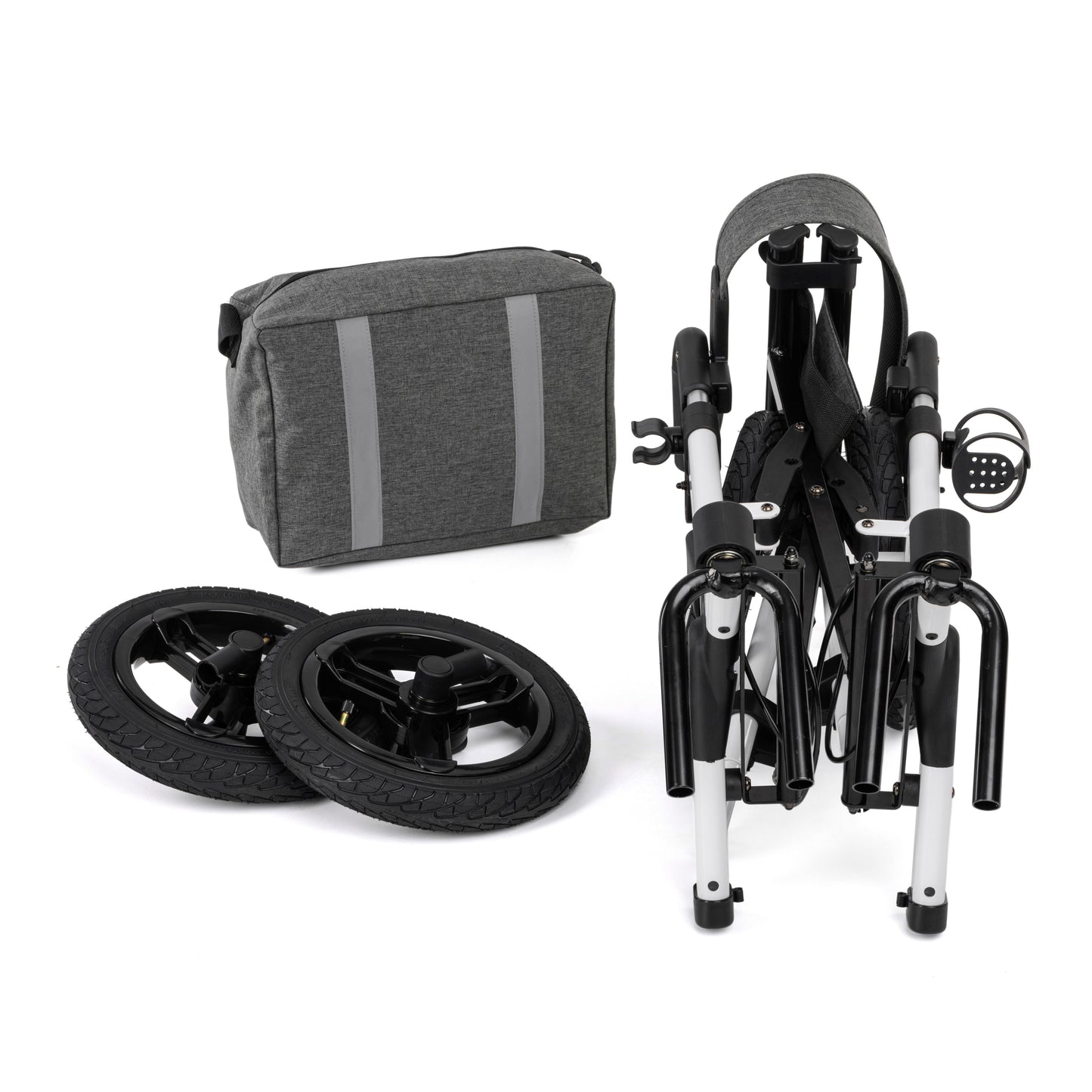RANGER Aluminium Rollator with 12" Pneumatic Wheels for Outdoor Use (Silver)