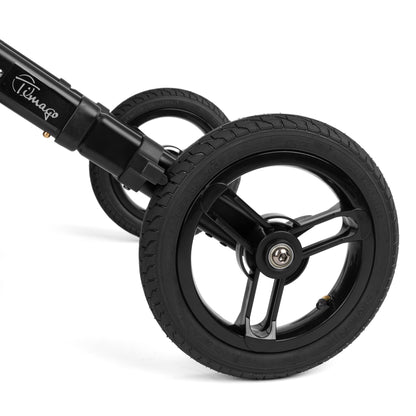 RANGER Aluminium Rollator with 12-Inch Pneumatic Wheels for Outdoor Use Black (Ireland)