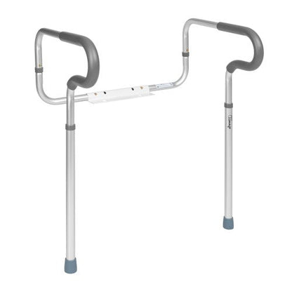 Toileting Aids Bundle – Commode Chair, Raised Toilet Seat and Safety Rail