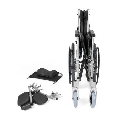 Aluminium Reclining Wheelchair – Adjustable Backrest, Leg Rests & Head Support – Lightweight, Foldable, Anti-Tip Design