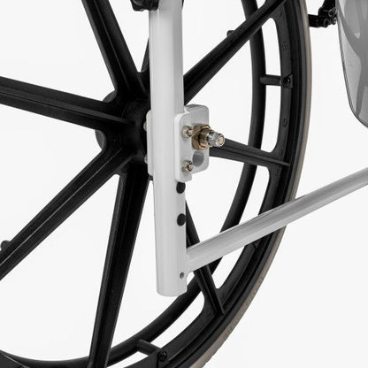 Aluminium Shower & Commode Wheelchair with 24" Rear Wheels and PU Seat – White