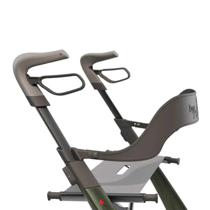 byACRE Carbon Overland Backrest - Close-Up on Green Rollator